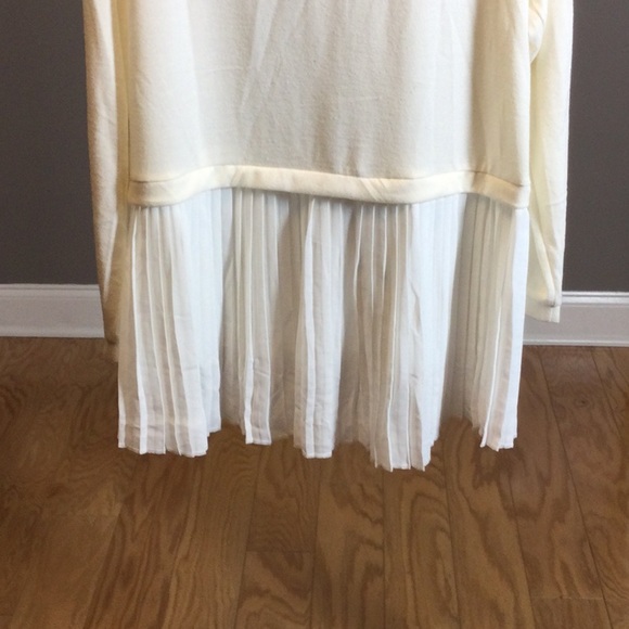 NWT 1X DG2 by Diane Gilman Elegant Cream Sweater Top with Pleated Hem - Picture 8 of 15
